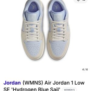 Jordan WMNS Air Jordan 1 Low in Hydrogen Blue and Sail